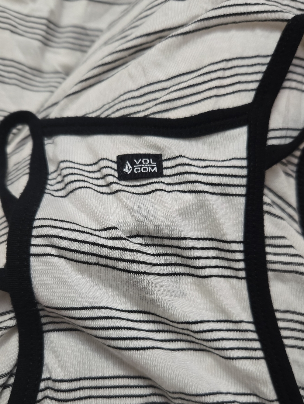 Volcom Sundress Swim Cover Strappy Stripes Halter EUC